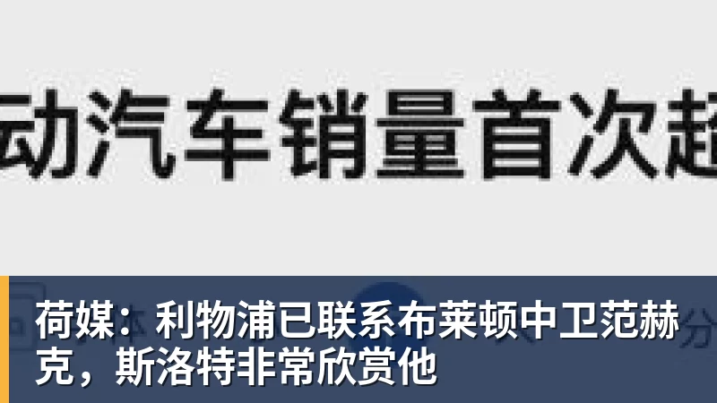 开云下注荷媒:利物浦已联系布莱顿中卫范赫克,斯洛特非常欣赏他 开云下注荷媒:利物浦已联系布莱顿中卫范赫克,斯洛特非常欣赏他